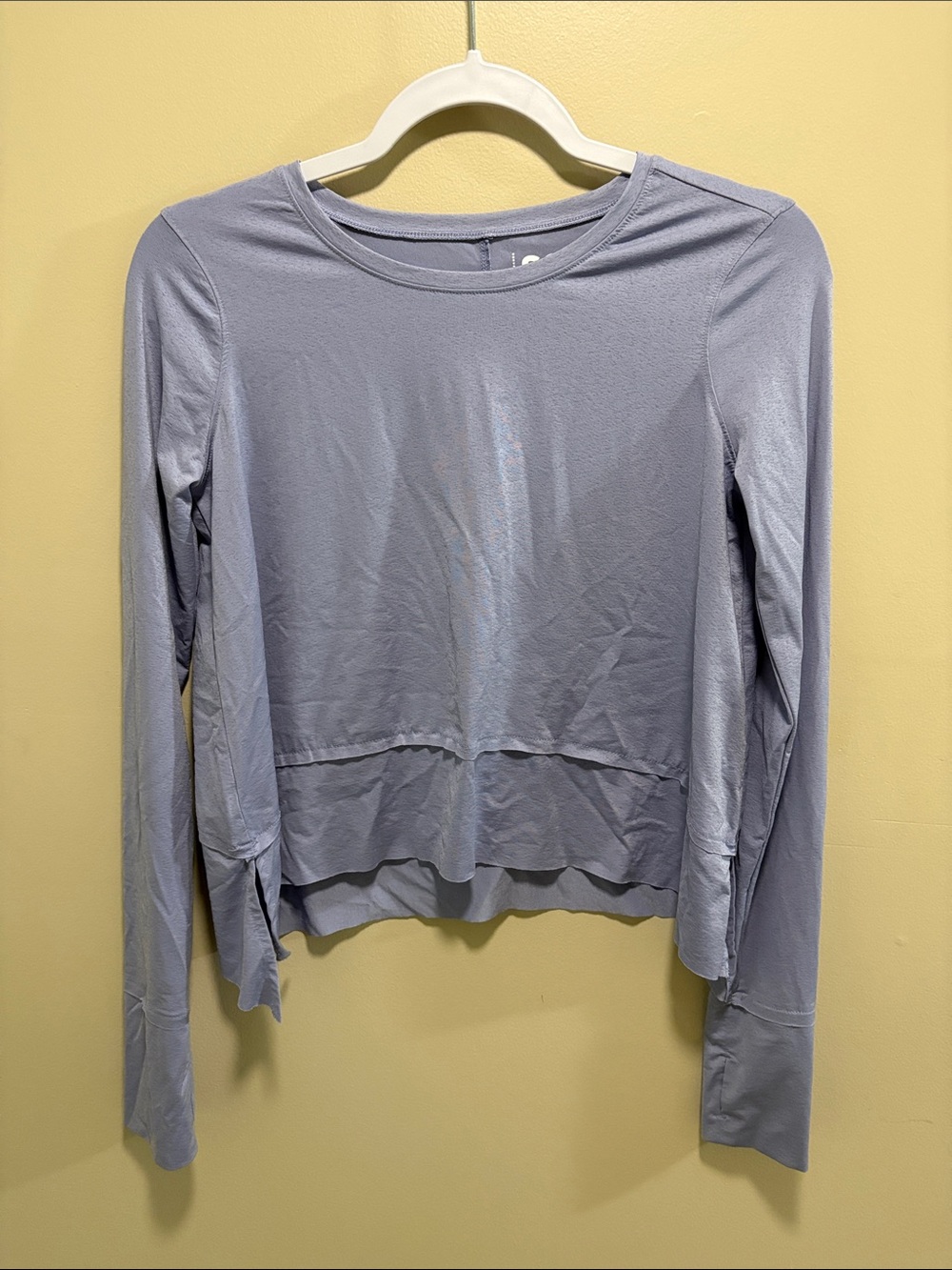 SO Lavender Long-Sleeve Layered Hem Tee